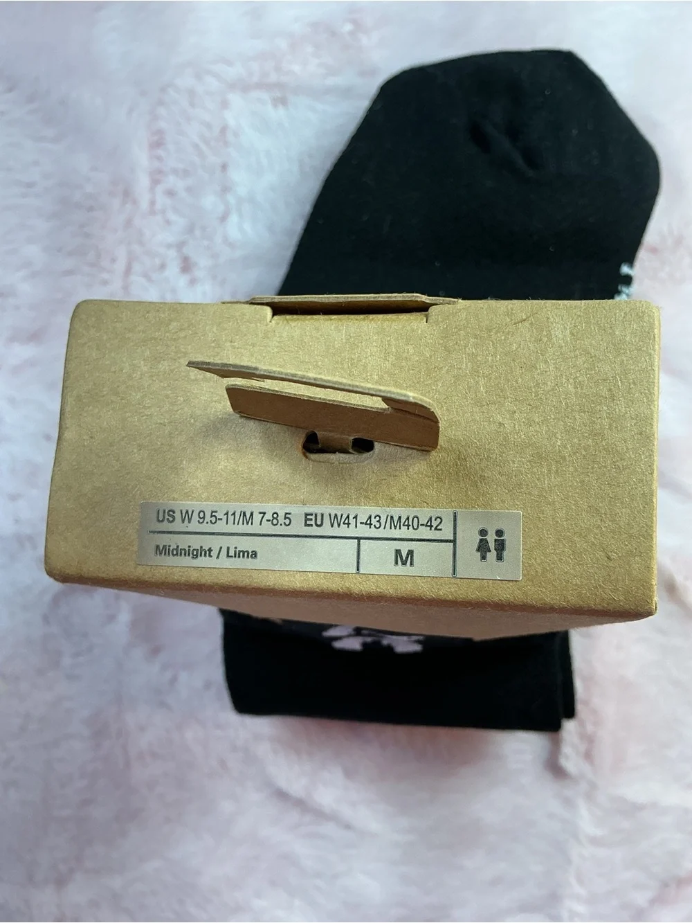 On Running Black Crew Socks with White Logo - Men's